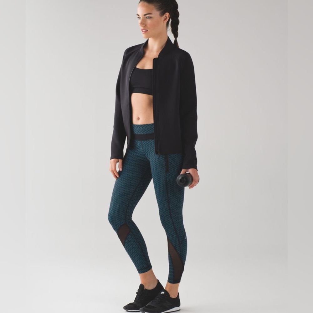 Lululemon Inspire Tight II Score Jacquard Black Indian Ocean / Black Size 10